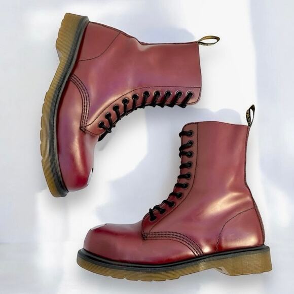 Dr. Doc Martens Maine 6.5 Exposed Steel Toe Cherry Red Smooth Leather
Boots UK4 - Picture 6 of 13